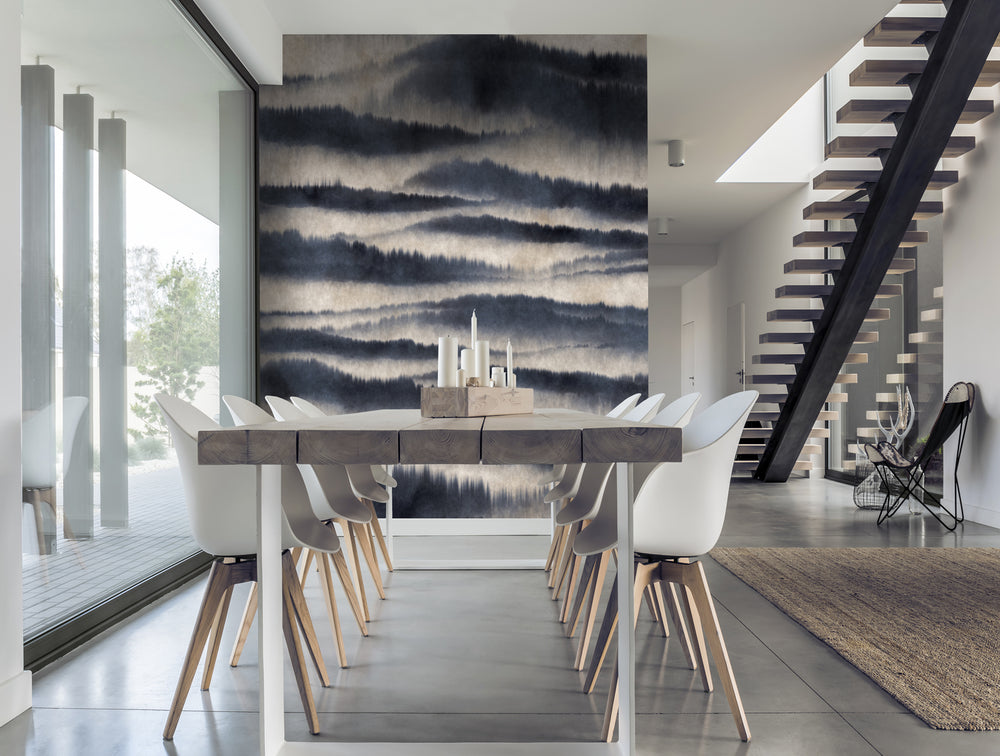 Blue Abstract Mountain Wall Mural M1374