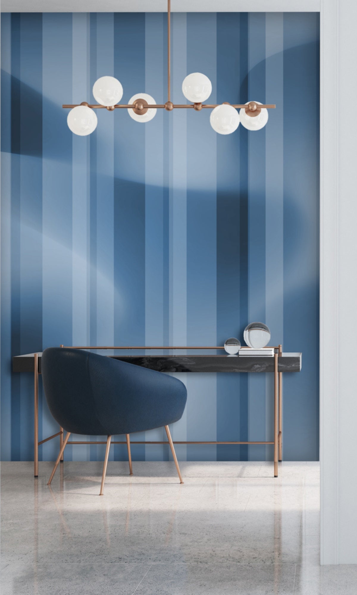 Blue Abstract Pale Blue Mural Wallpaper M1324-Sample