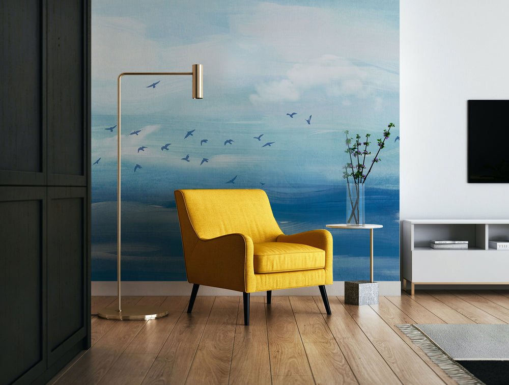 Blue Abstract oil Painting Wall Mural M1379