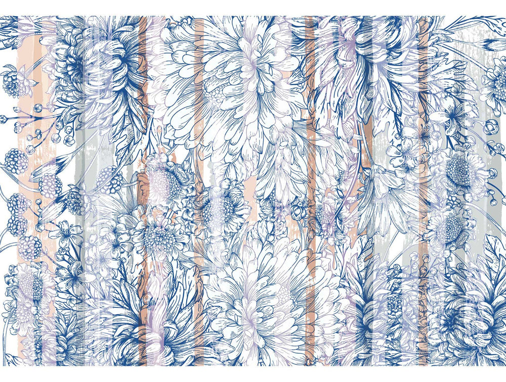 Blue Bouquet of Flowers Wall Mural M1424