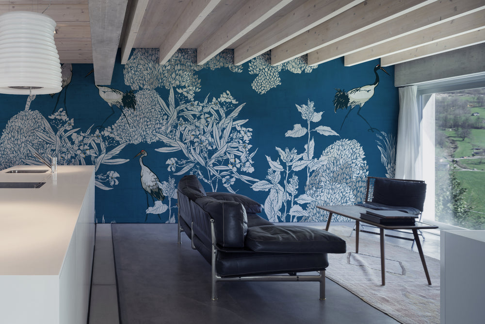 Blue Chinoiserie Blue and White Wall Mural M1418