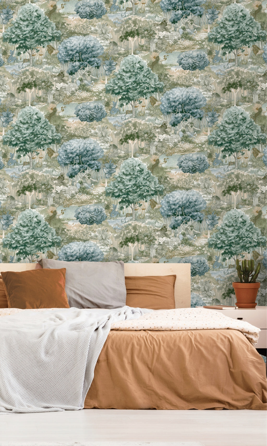 Blue Green Forest Landscape Tropical Wallpaper R8281