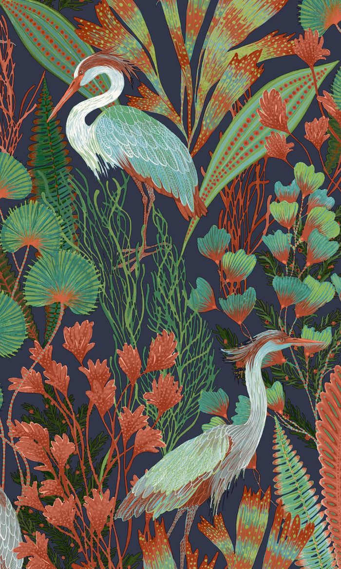 Blue Heron Birds Tropical Wallpaper R8896 – Walls Republic US