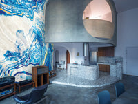 Blue Liquid Marble Mural Wallpaper M1253