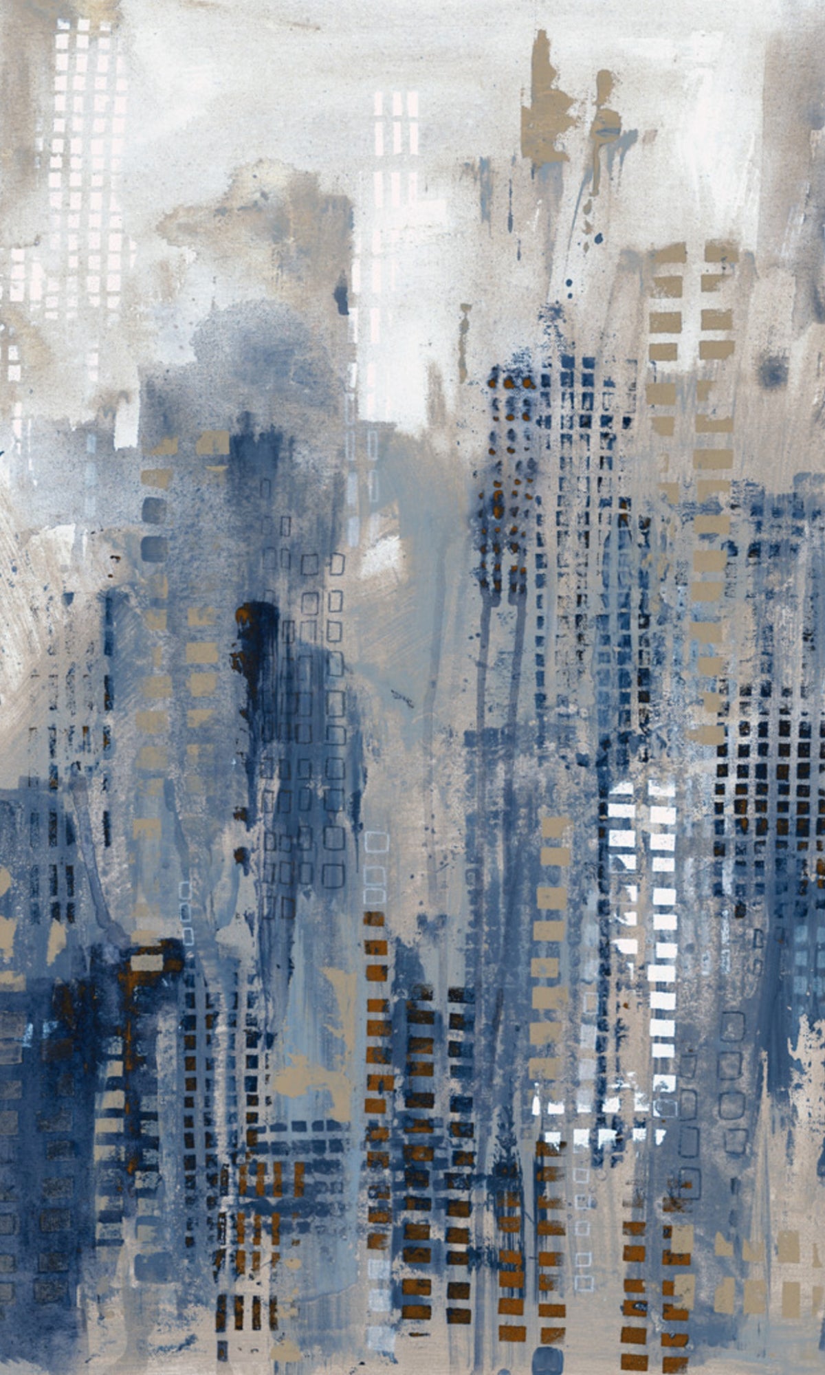 Blue New York Skyline City Scapes Wallpaper RM2066