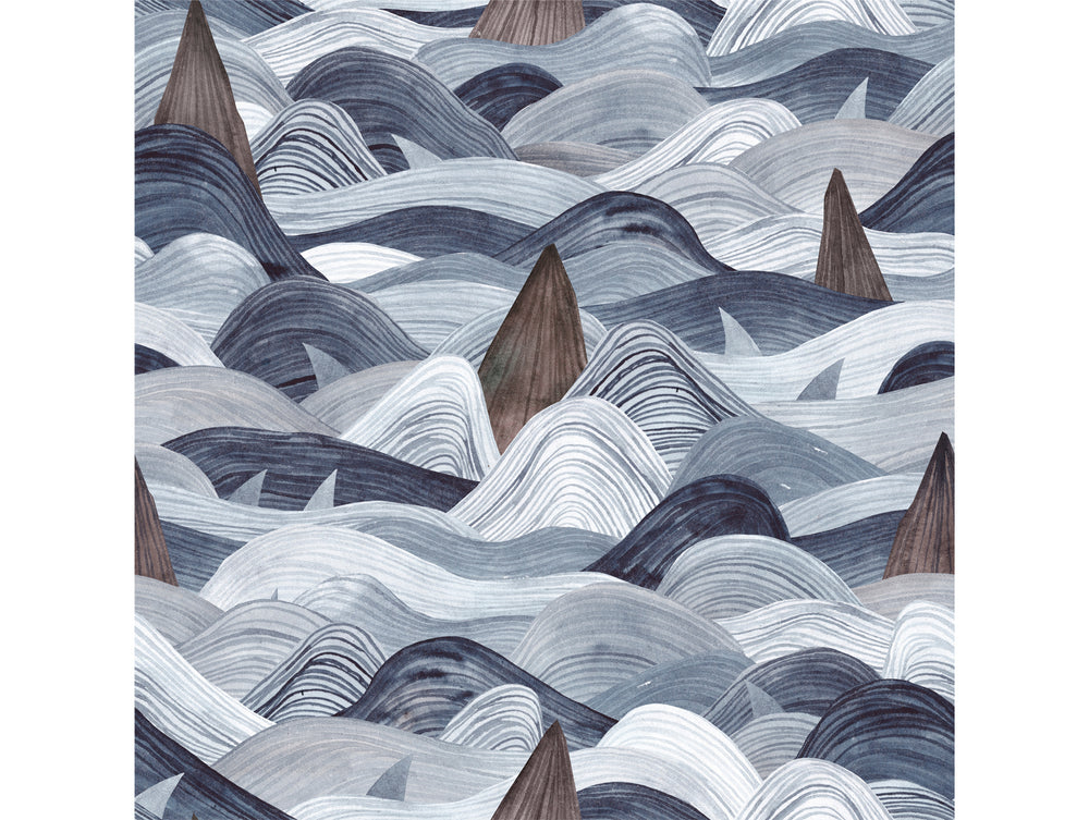Blue Sharks in the Sea Wall Mural M1465