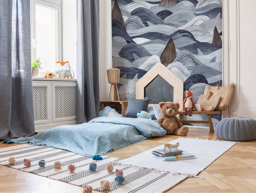 Blue Sharks in the Sea Wall Mural M1465