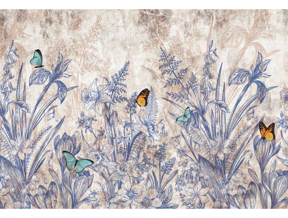 Blue Spring Flowers Wall Mural M1419