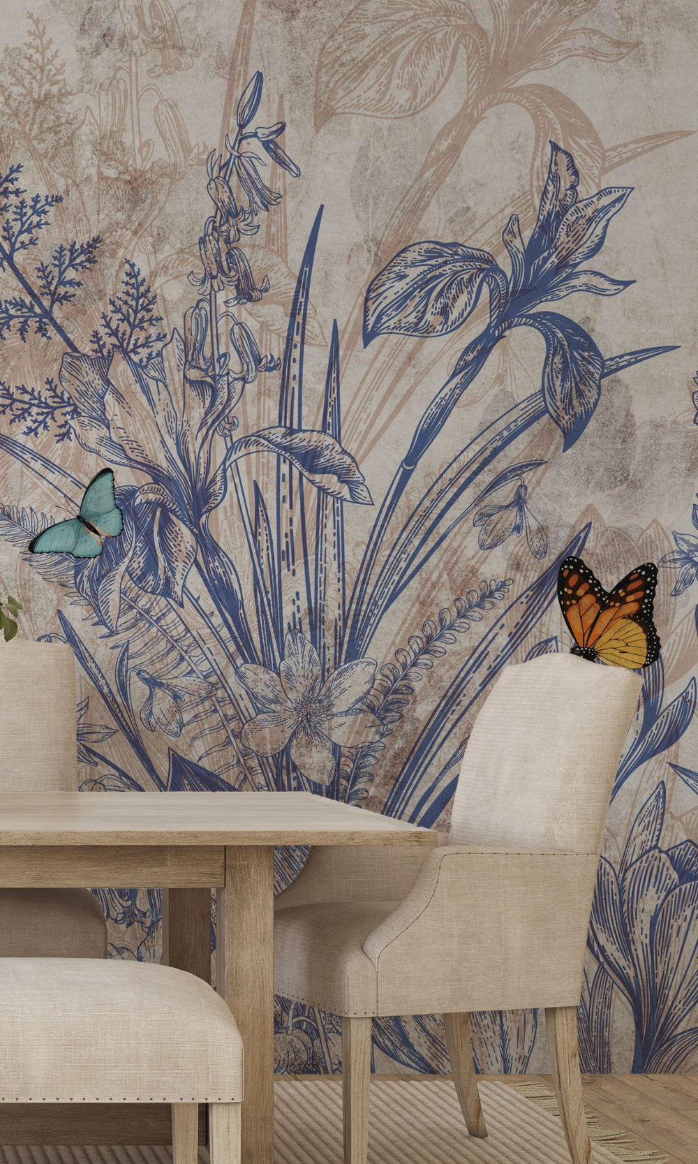 Blue Spring Flowers Wall Mural M1419