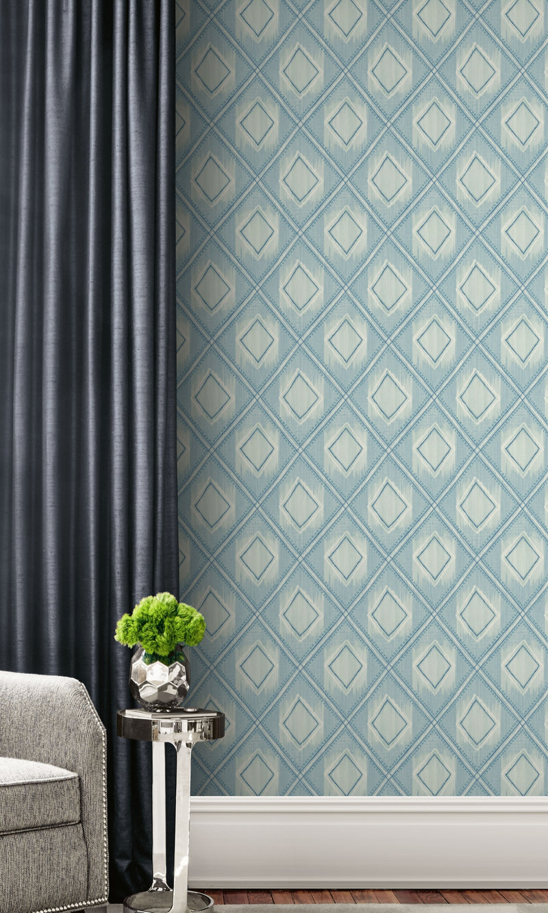 Blue Stone Geometric Diamond Wallpaper R8551