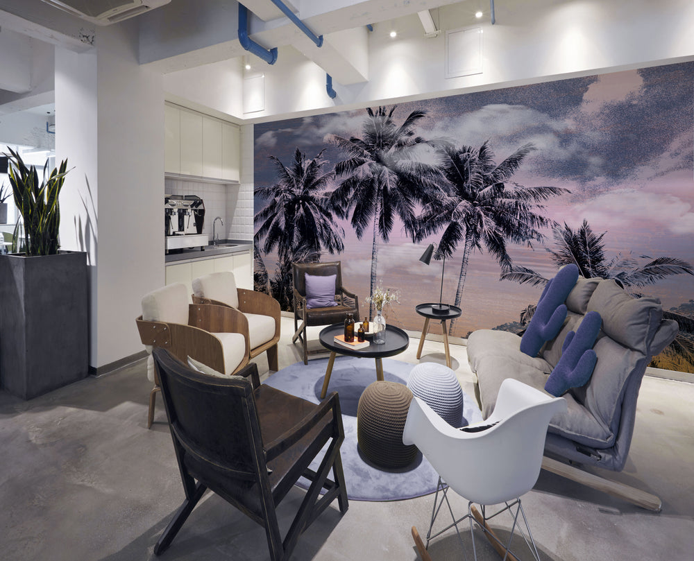 Blue Turquoise sky and Palms Wall Mural M1143