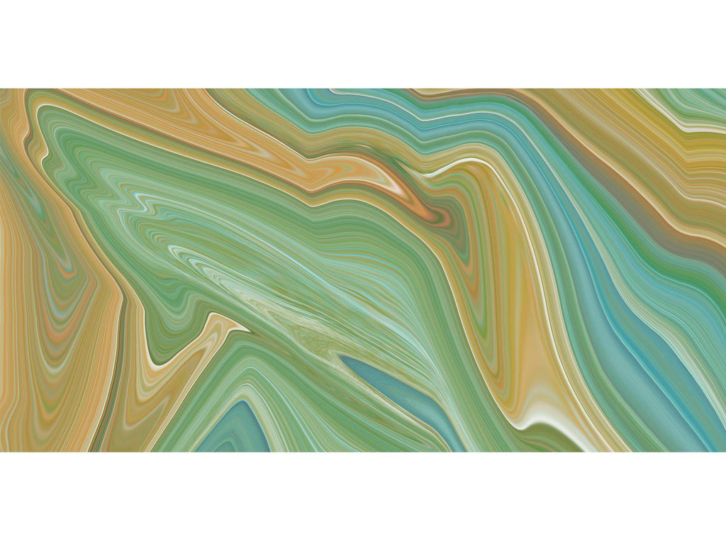 Blue & Green Acrylic Mural Wallpaper M1390