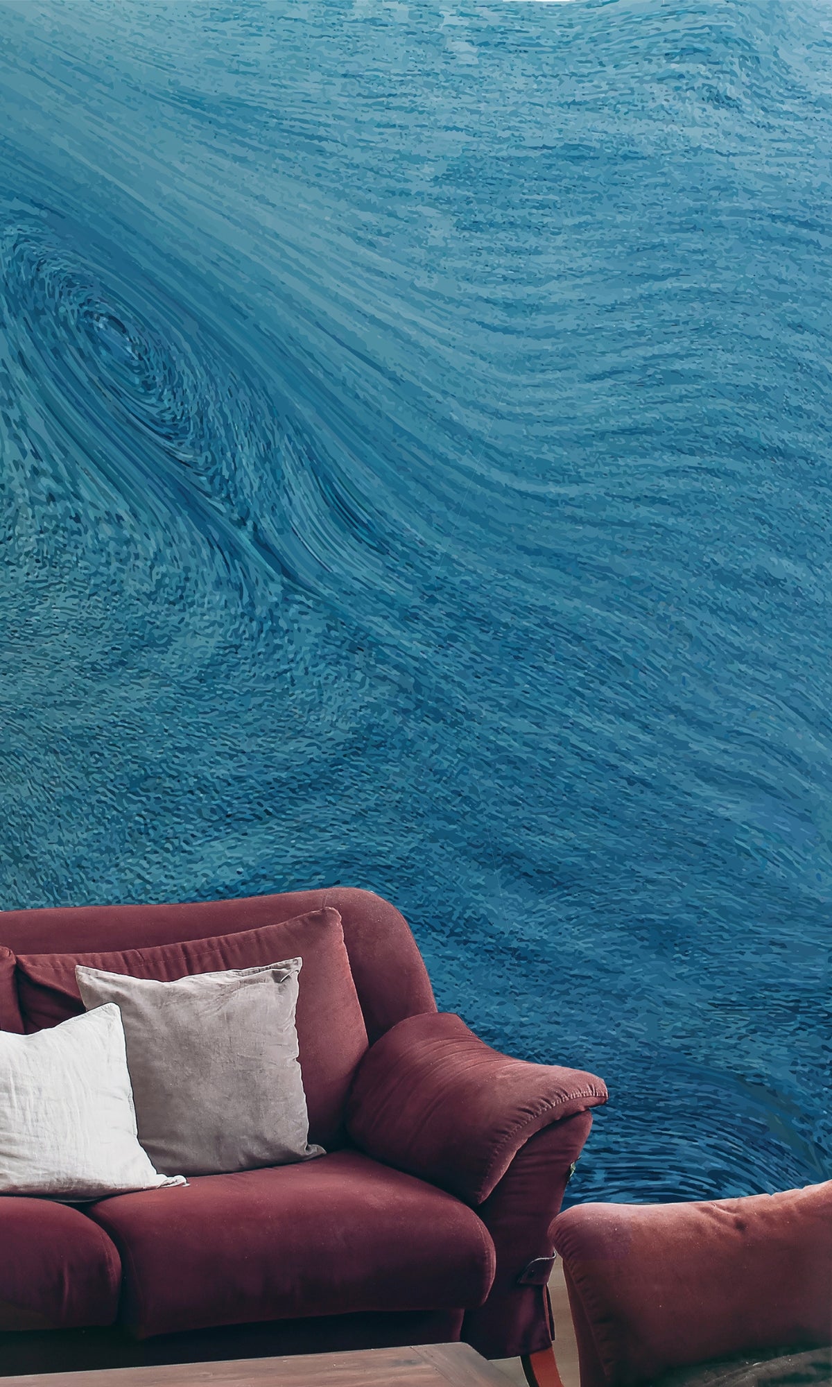Blue Abstract Ocean Mural Wallpaper M1232