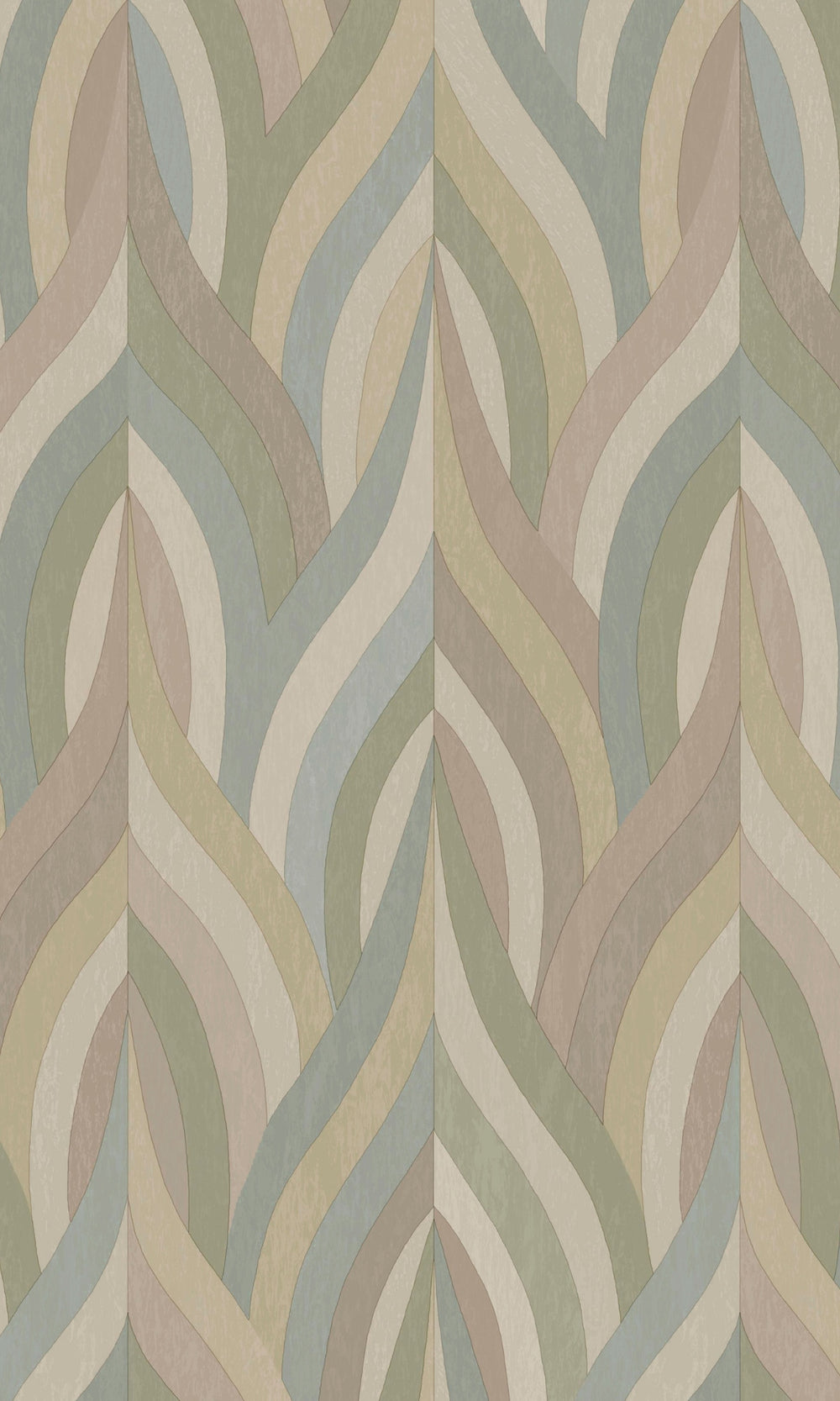 Blush Aqua Interlacing Lines Geometric Wallpaper R8955