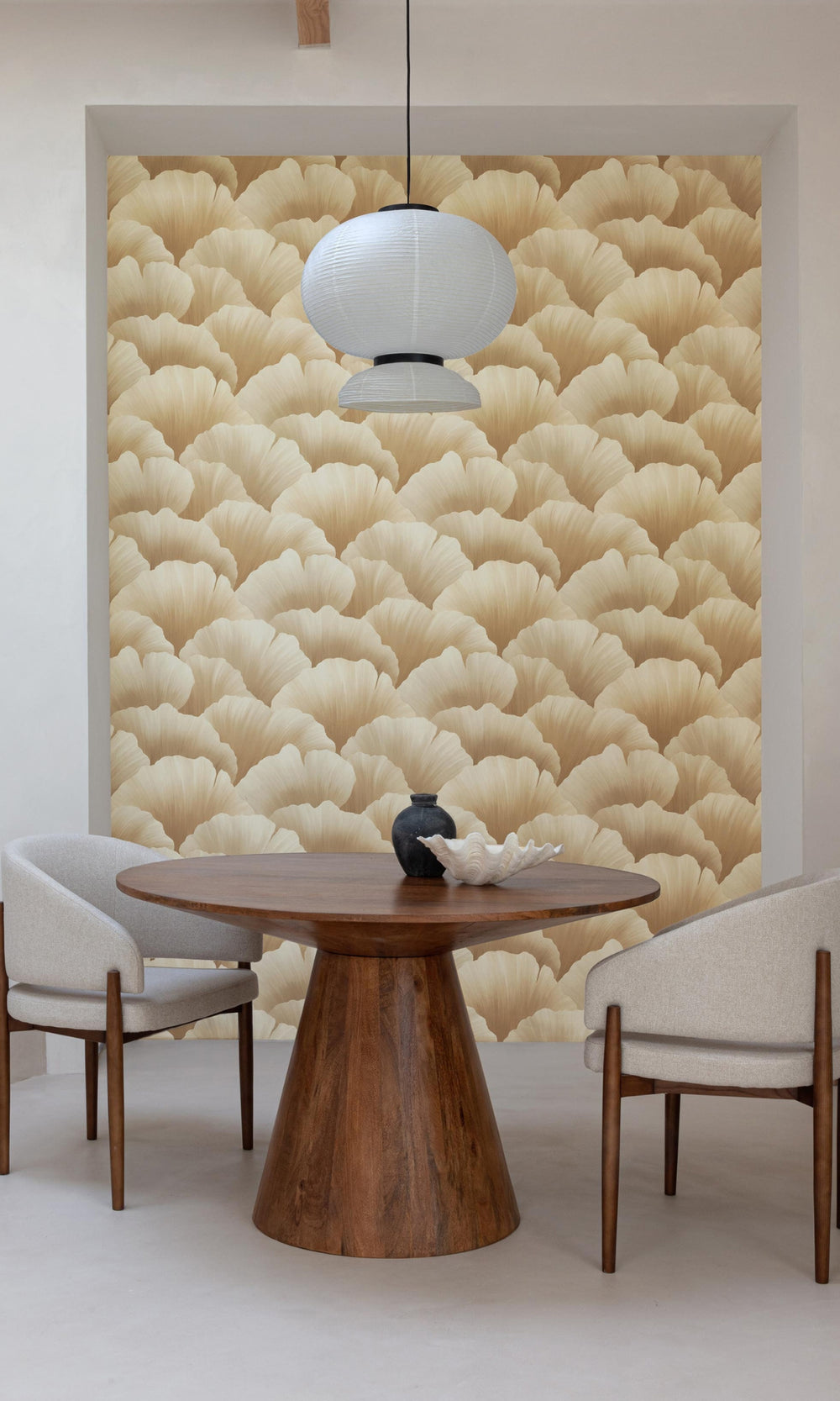 Brown Coral Like Petals Bold Floral Wallpaper R9255