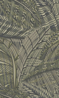Brown Funky Leaves Botanical Wallpaper R8563