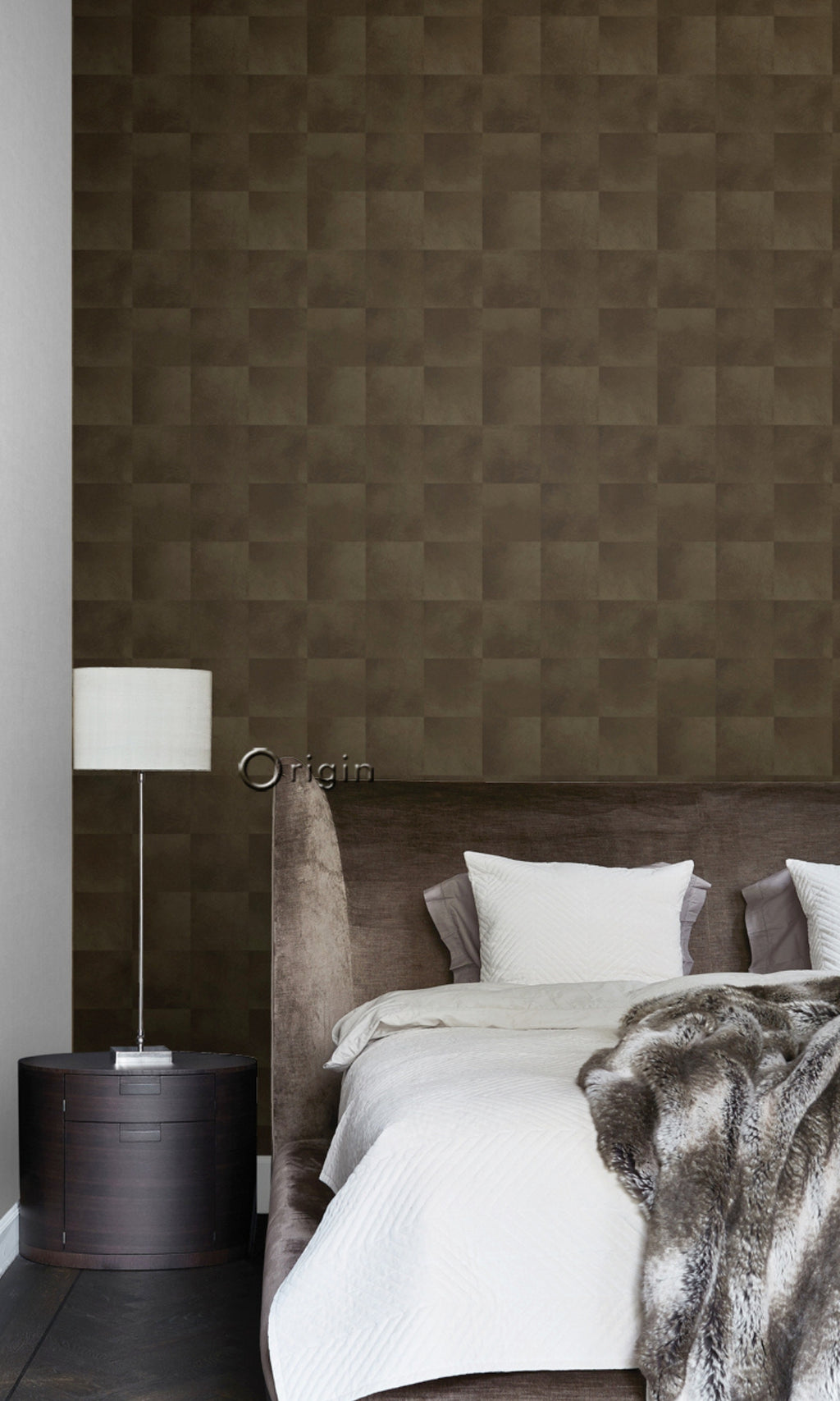 Brown Geometric Tiles Wallpaper R8320