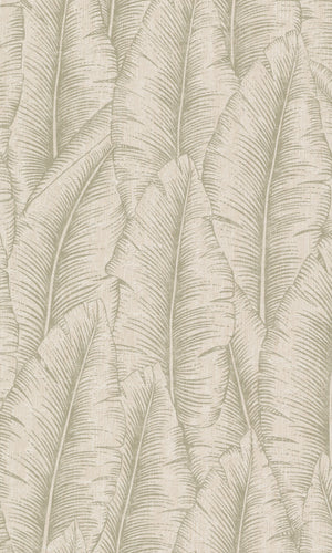Brown Tropical Leaves Botanical Wallpaper R8730