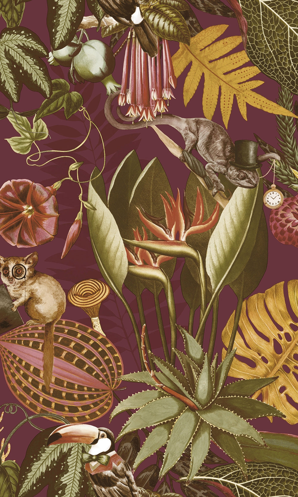 Burgundy A Tropical Soiree Wallpaper Wallpaper R9000