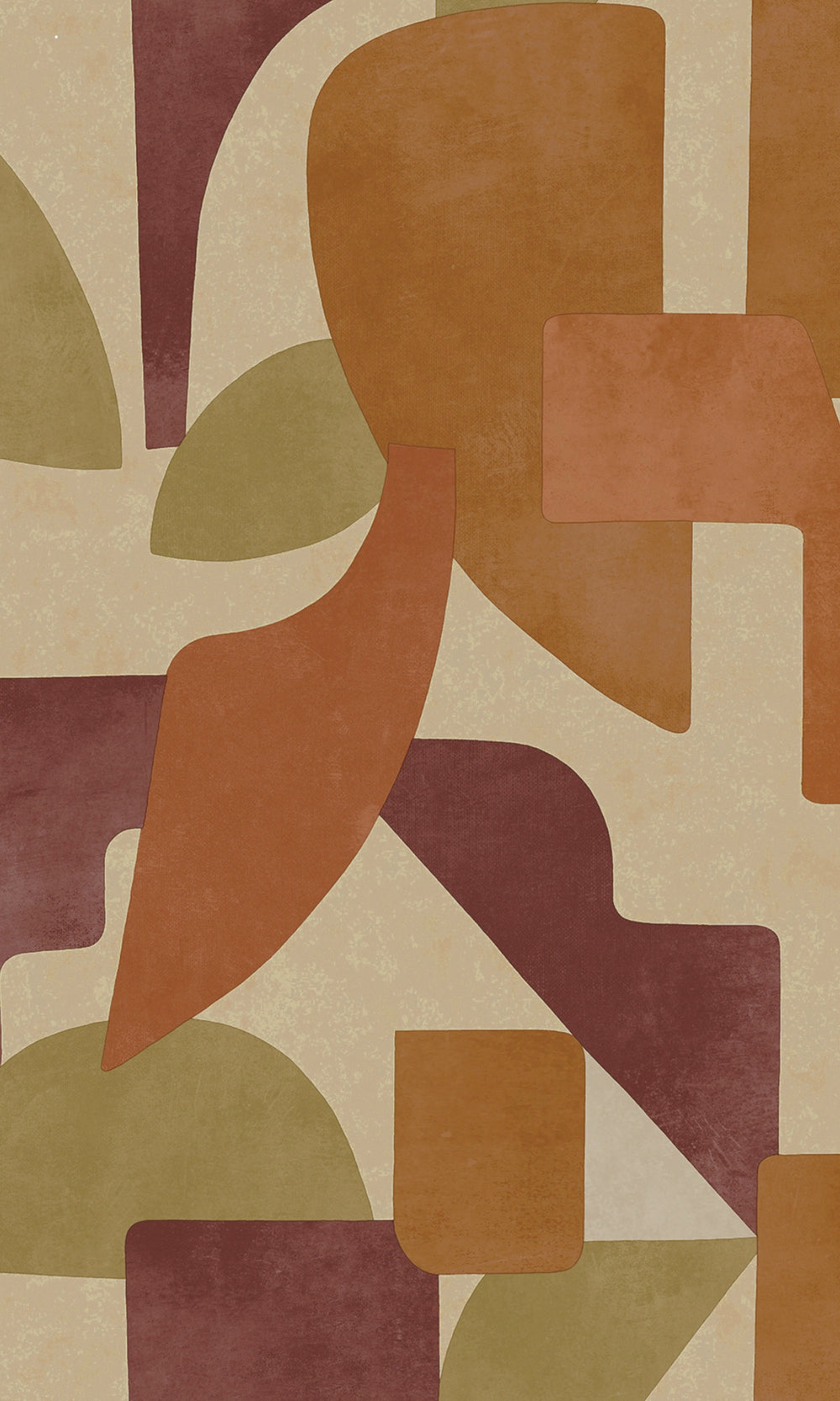 Burgundy Burnt Orange Modern Asbtract Geometric Wallpaper R8978