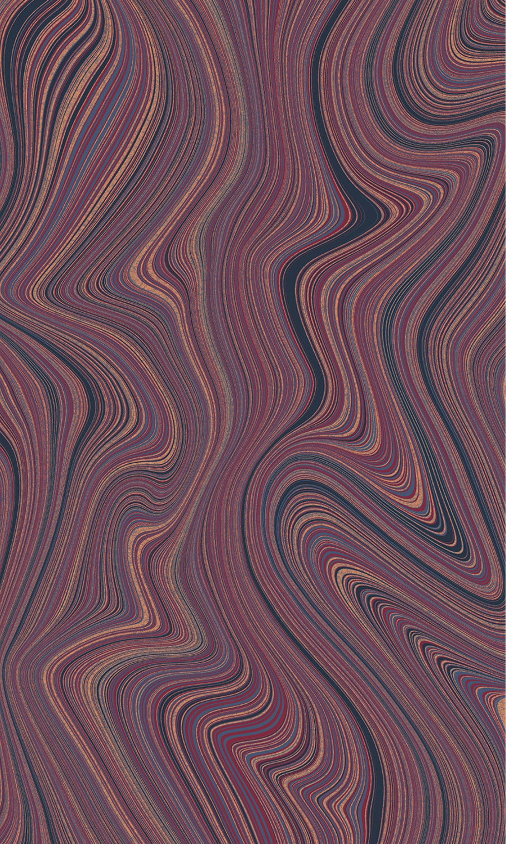 Burgundy Red Abstract Geometric Curve Lines Wallpaper R9186