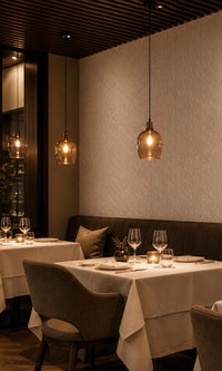 Cream Triad Geometric Commercial Wallpaper C7006