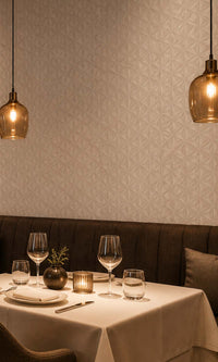 Cream Triad Geometric Commercial Wallpaper C7006