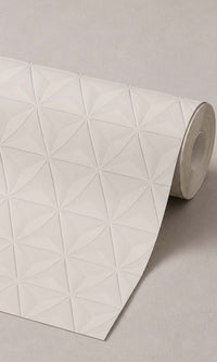 Cream Triad Geometric Commercial Wallpaper C7006
