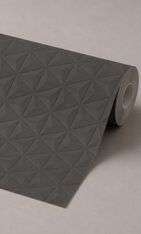 Dark Grey Slate Triad Geometric Commercial Wallpaper C7008