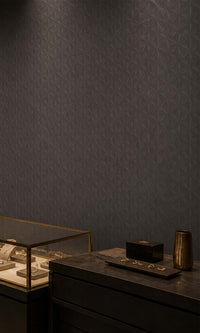 Dark Grey Slate Triad Geometric Commercial Wallpaper C7008