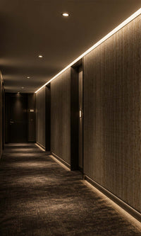 Gold Minimalist Stripe Textured Commercial Wallpaper C7440