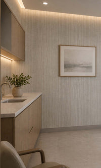 White Metallic Stripes Commercial Wallpaper C7442