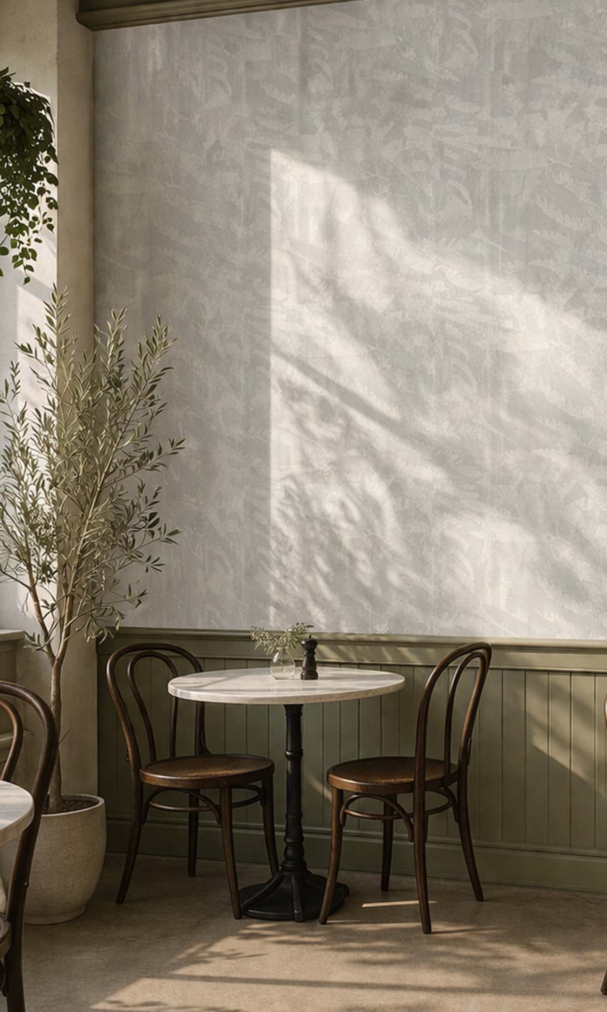 White Metallic Tropical Vinyl Wallpaper C7447