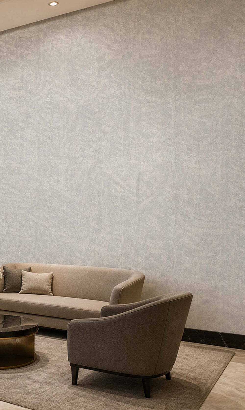 White Metallic Tropical Vinyl Wallpaper C7447