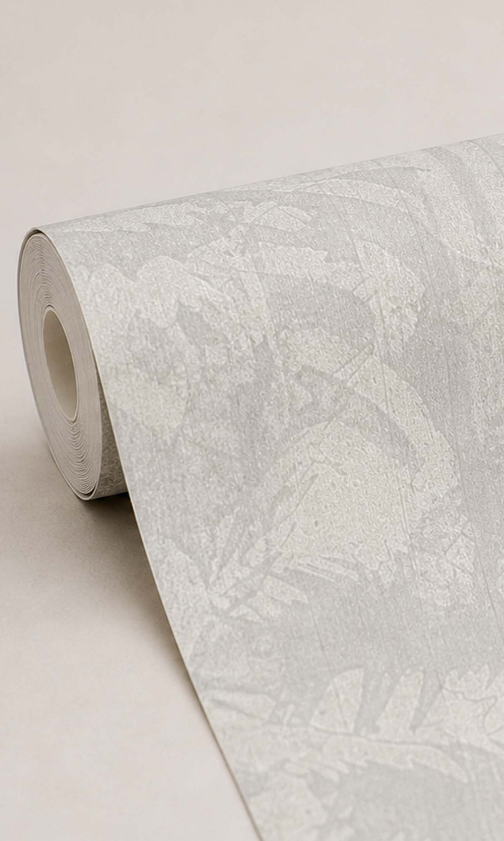 White Metallic Tropical Vinyl Wallpaper C7447