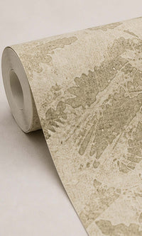 Beige Metallic Tropical Vinyl Wallpaper C7448