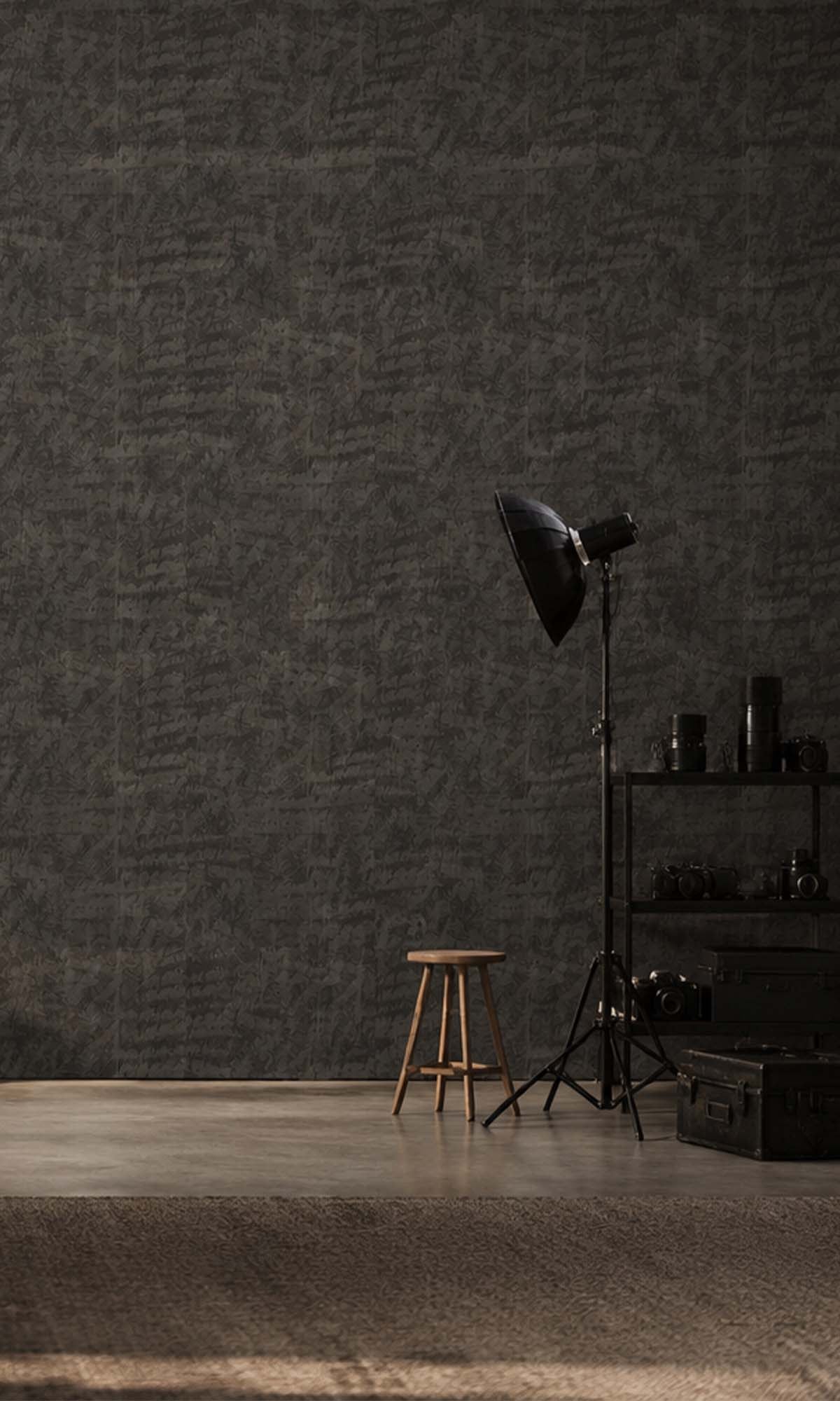 Graphite Metallic Tropical Vinyl Wallpaper C7449
