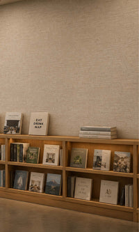 Ecru Faux Commercial Wallpaper C7453