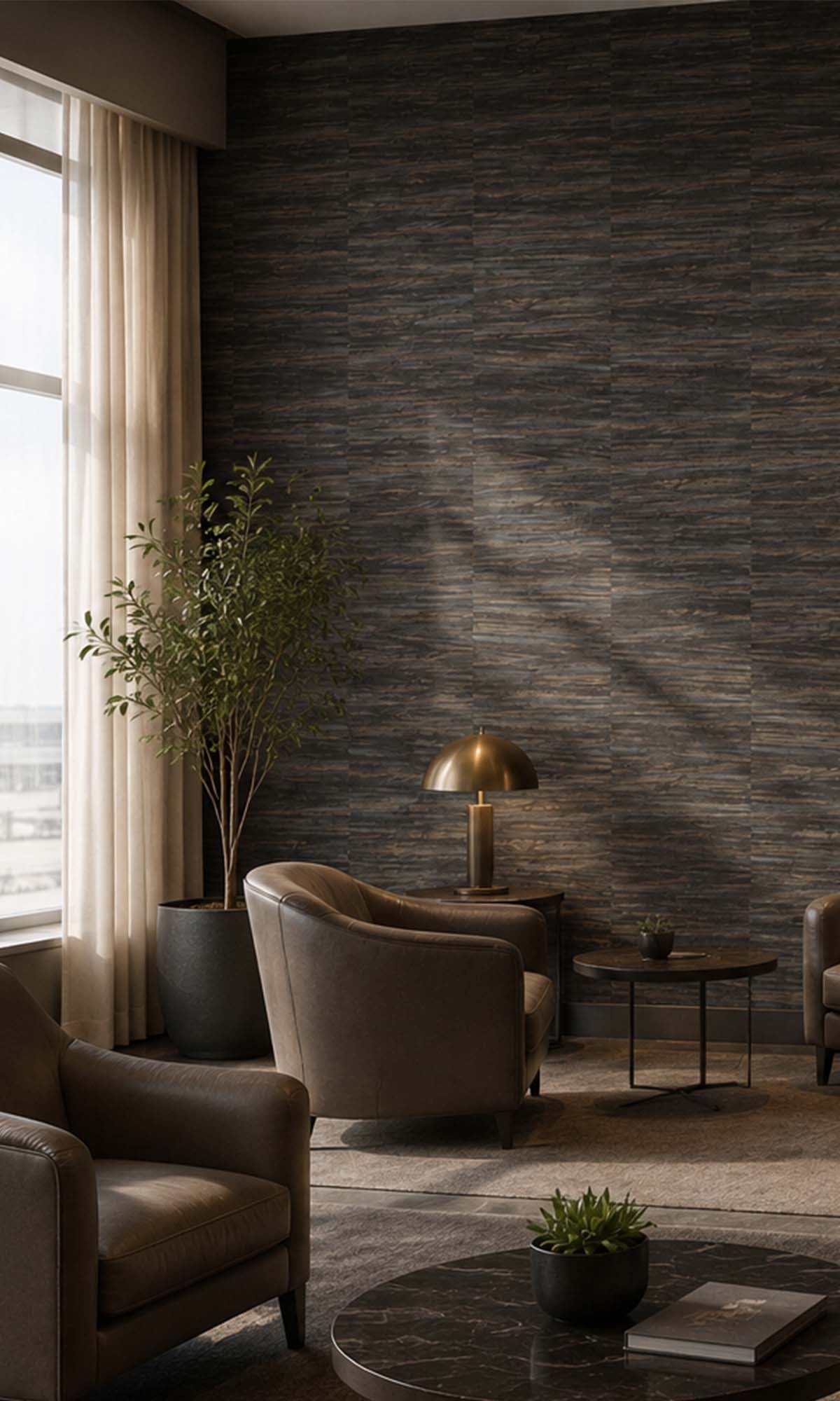 Ebony Metallic Abstract Commercial Wallpaper C7461