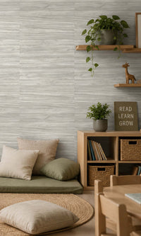 Winter White Metallic Abstract Commercial Wallpaper C7462