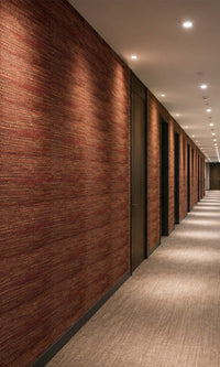 Red Metallic Weave Commercial Wallpaper C7466