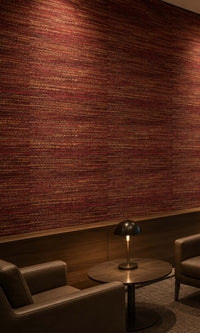 Red Metallic Weave Commercial Wallpaper C7466