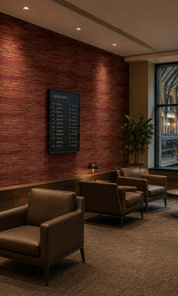 Red Metallic Weave Commercial Wallpaper C7466