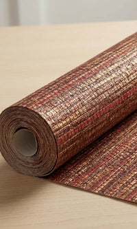 Red Metallic Weave Commercial Wallpaper C7466