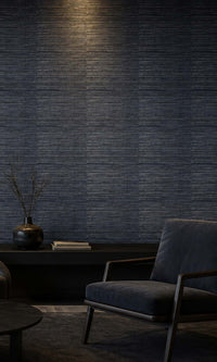 Indigo Metallic Weave Commercial Wallpaper C7468