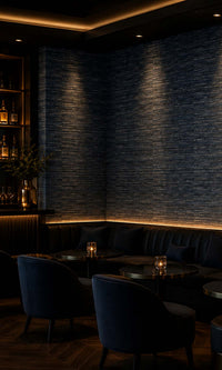 Indigo Metallic Weave Commercial Wallpaper C7468