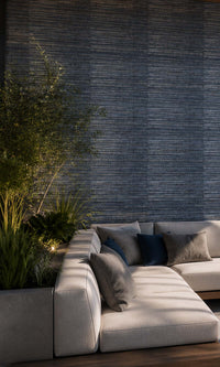 Indigo Metallic Weave Commercial Wallpaper C7468