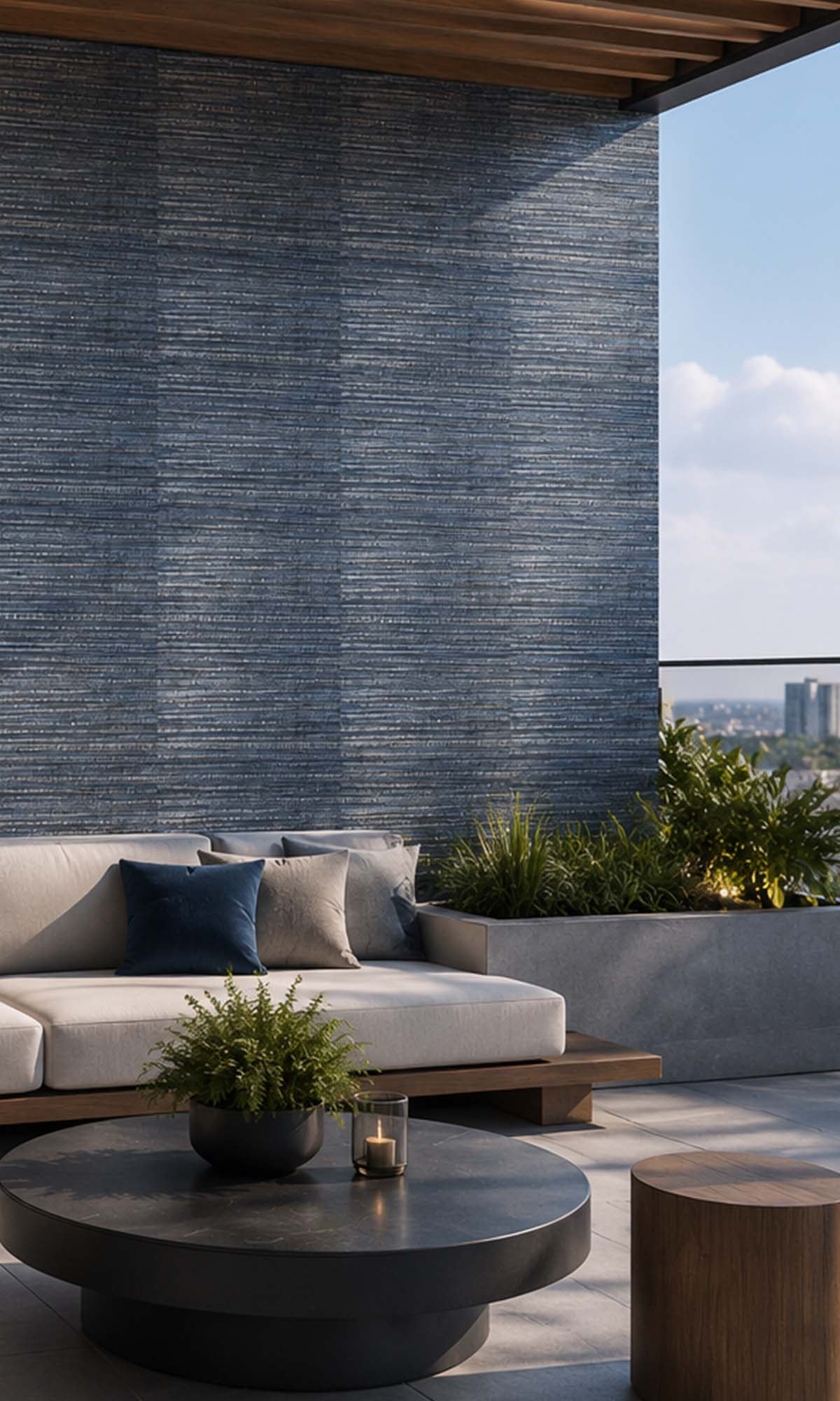 Indigo Metallic Weave Commercial Wallpaper C7468