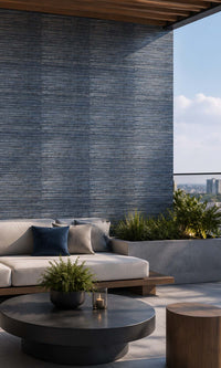 Indigo Metallic Weave Commercial Wallpaper C7468
