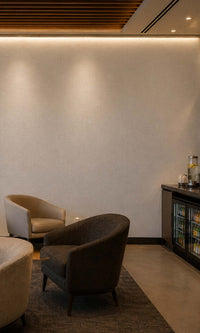 Pale Grey Plain Linen Commercial Wallpaper C7527